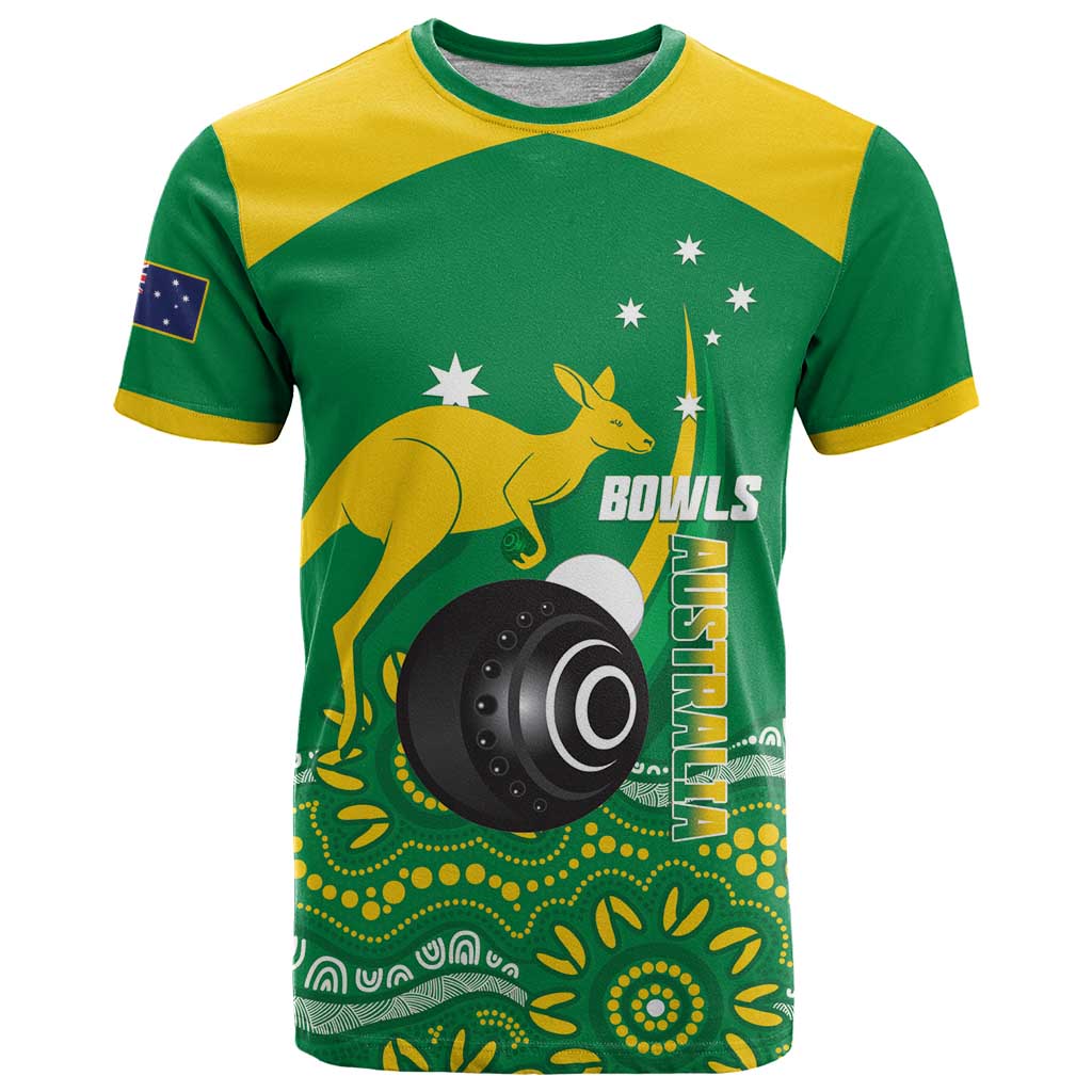 Custom Bowls Australia T Shirt Aussie Kangaroo Aboriginal Art - Aussie Hoodie