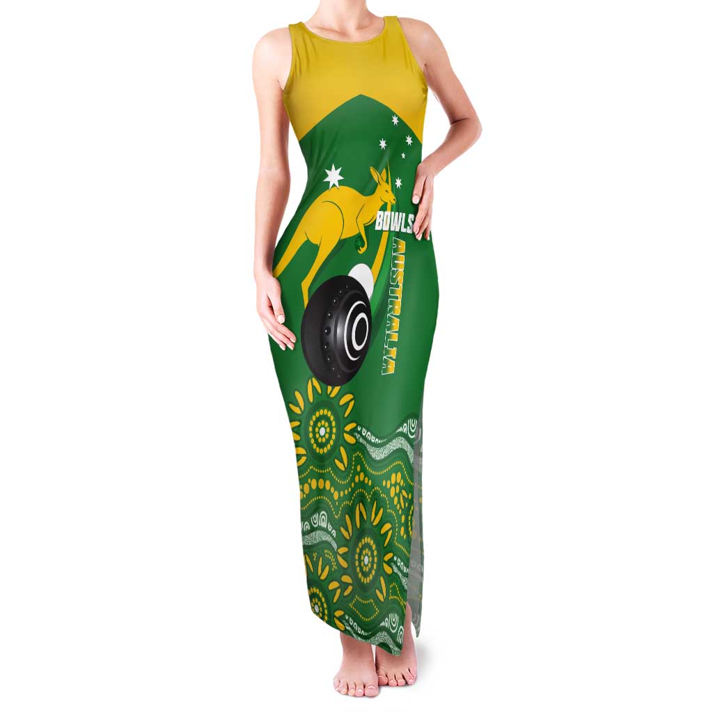Custom Bowls Australia Tank Maxi Dress Aussie Kangaroo Aboriginal Art - Aussie Hoodie