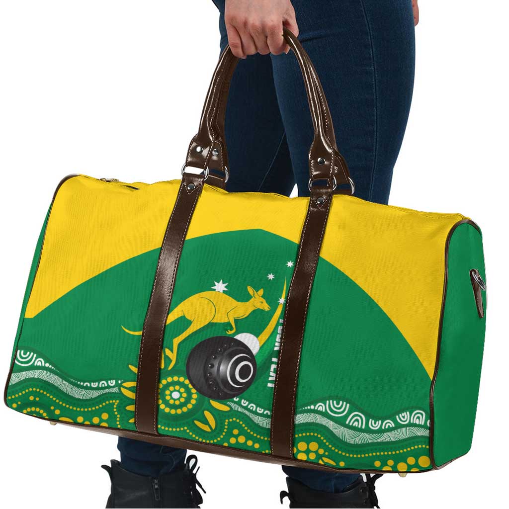 Custom Bowls Australia Travel Bag Aussie Kangaroo Aboriginal Art - Aussie Hoodie