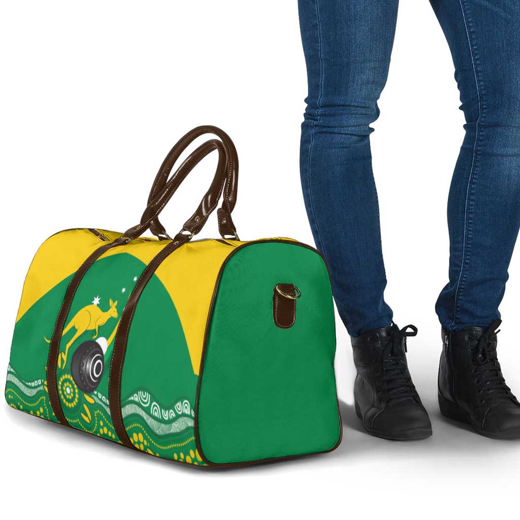 Custom Bowls Australia Travel Bag Aussie Kangaroo Aboriginal Art - Aussie Hoodie