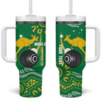 Custom Bowls Australia Tumbler With Handle Aussie Kangaroo Aboriginal Art - Aussie Hoodie