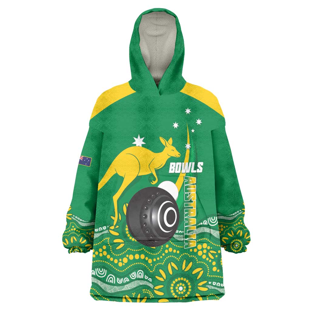 Custom Bowls Australia Wearable Blanket Hoodie Aussie Kangaroo Aboriginal Art - Aussie Hoodie