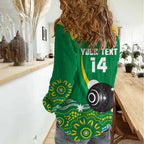 Custom Bowls Australia Women Casual Shirt Aussie Kangaroo Aboriginal Art - Aussie Hoodie