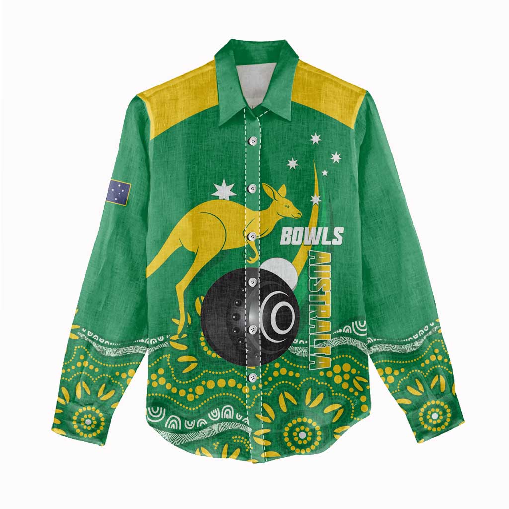 Custom Bowls Australia Women Casual Shirt Aussie Kangaroo Aboriginal Art - Aussie Hoodie