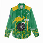 Custom Bowls Australia Women Casual Shirt Aussie Kangaroo Aboriginal Art - Aussie Hoodie