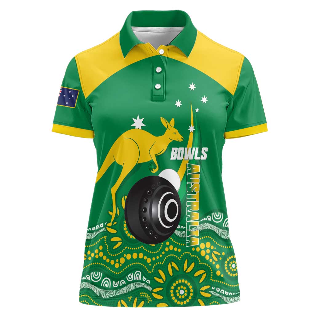 Custom Bowls Australia Women Polo Shirt Aussie Kangaroo Aboriginal Art - Aussie Hoodie