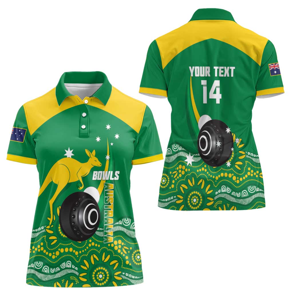 Custom Bowls Australia Women Polo Shirt Aussie Kangaroo Aboriginal Art - Aussie Hoodie