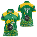 Custom Bowls Australia Women Polo Shirt Aussie Kangaroo Aboriginal Art - Aussie Hoodie