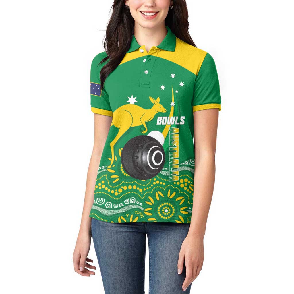 Custom Bowls Australia Women Polo Shirt Aussie Kangaroo Aboriginal Art - Aussie Hoodie