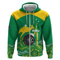 Custom Bowls Australia Zip Hoodie Aussie Kangaroo Aboriginal Art - Aussie Hoodie