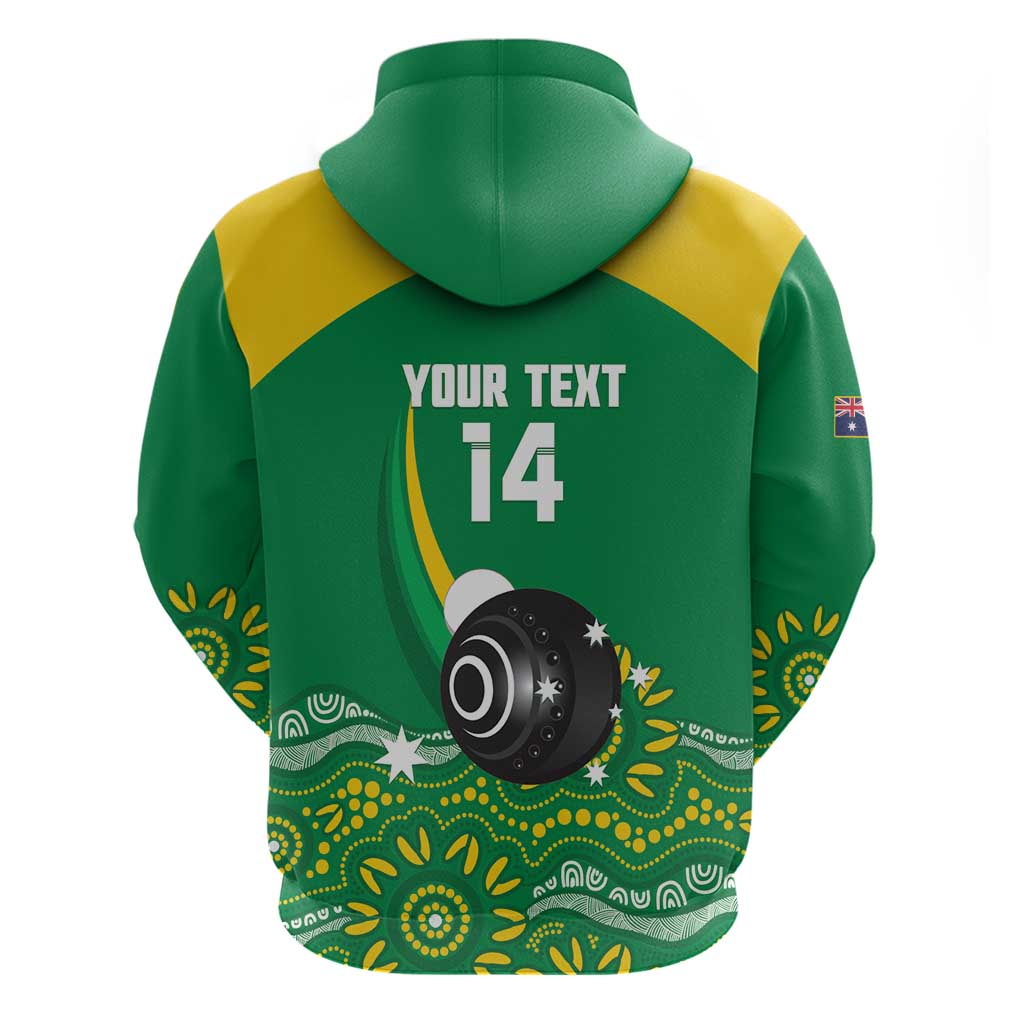 Custom Bowls Australia Zip Hoodie Aussie Kangaroo Aboriginal Art - Aussie Hoodie