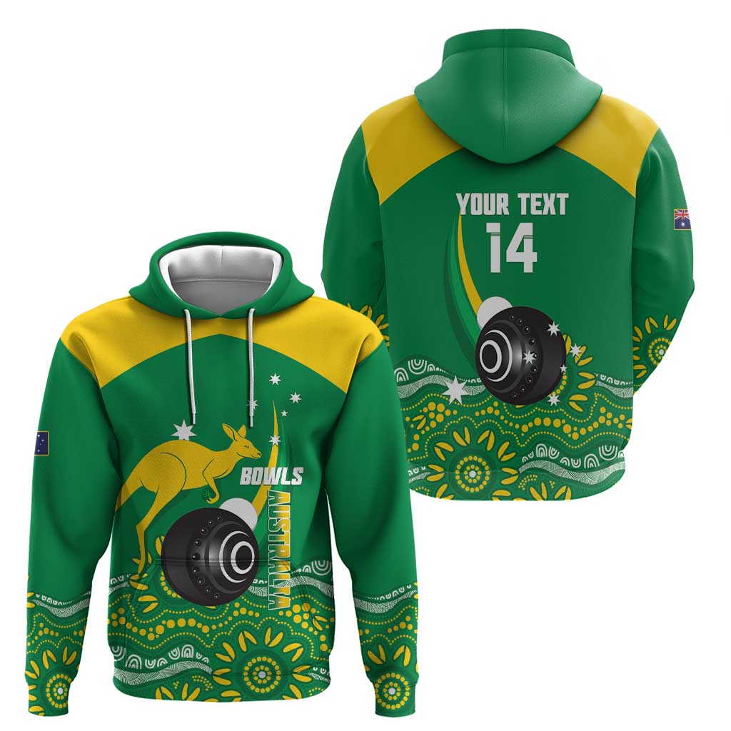 Custom Bowls Australia Zip Hoodie Aussie Kangaroo Aboriginal Art - Aussie Hoodie