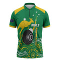 Custom Bowls Australia Zipper Polo Shirt Aussie Kangaroo Aboriginal Art - Aussie Hoodie