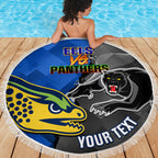personalised-panthers-and-eels-beach-blanket-sporty-version