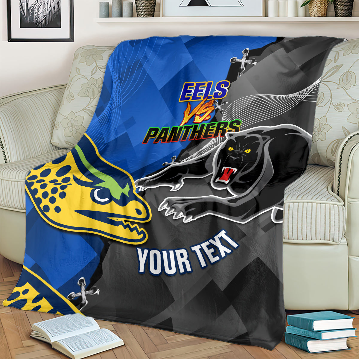 personalised-panthers-and-eels-blanket-sporty-version