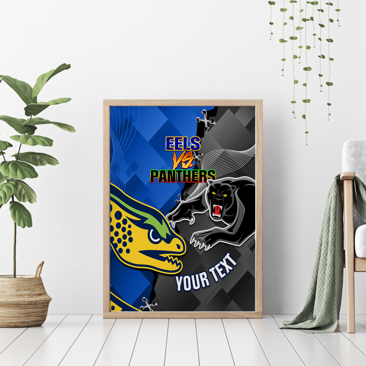 personalised-panthers-and-eels-canvas-wall-art-sporty-version