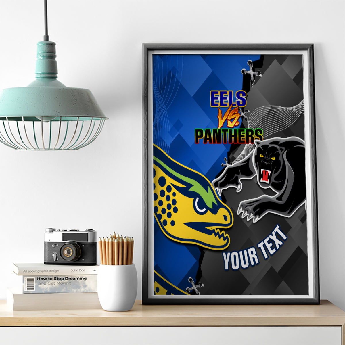 personalised-panthers-and-eels-canvas-wall-art-sporty-version