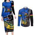 personalised-panthers-and-eels-couples-matching-long-sleeve-bodycon-dress-and-long-sleeve-button-shirt-sporty-version