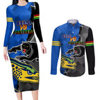 personalised-panthers-and-eels-couples-matching-long-sleeve-bodycon-dress-and-long-sleeve-button-shirt-sporty-version