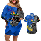 personalised-panthers-and-eels-couples-matching-off-shoulder-short-dress-and-hawaiian-shirt-sporty-version