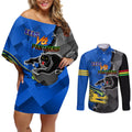 personalised-panthers-and-eels-couples-matching-off-shoulder-short-dress-and-long-sleeve-button-shirt-sporty-version