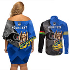 personalised-panthers-and-eels-couples-matching-off-shoulder-short-dress-and-long-sleeve-button-shirt-sporty-version
