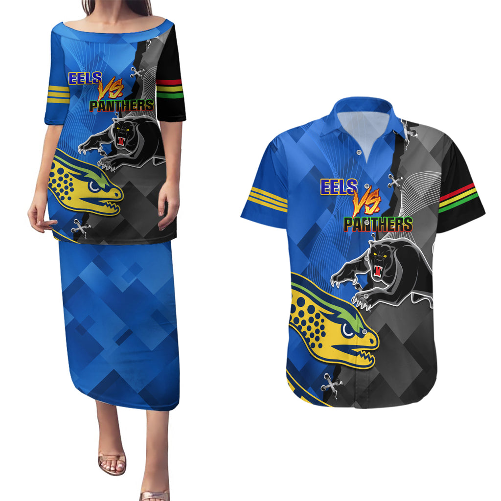 personalised-panthers-and-eels-couples-matching-puletasi-dress-and-hawaiian-shirt-sporty-version