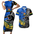 personalised-panthers-and-eels-couples-matching-short-sleeve-bodycon-dress-and-hawaiian-shirt-sporty-version