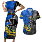 personalised-panthers-and-eels-couples-matching-short-sleeve-bodycon-dress-and-hawaiian-shirt-sporty-version