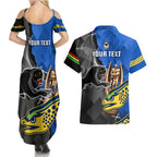 personalised-panthers-and-eels-couples-matching-summer-maxi-dress-and-hawaiian-shirt-sporty-version