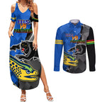 personalised-panthers-and-eels-couples-matching-summer-maxi-dress-and-long-sleeve-button-shirt-sporty-version
