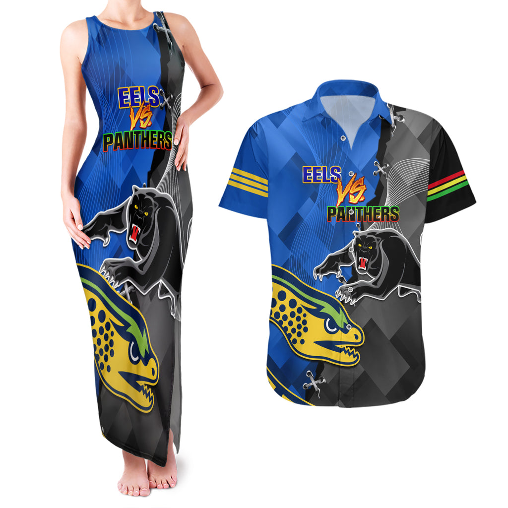 personalised-panthers-and-eels-couples-matching-tank-maxi-dress-and-hawaiian-shirt-sporty-version
