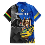 personalised-panthers-and-eels-family-matching-long-sleeve-bodycon-dress-and-hawaiian-shirt-sporty-version
