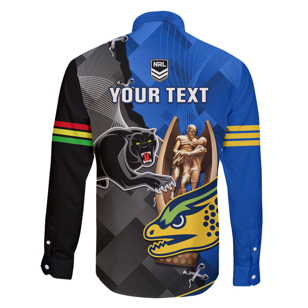 personalised-panthers-and-eels-family-matching-long-sleeve-bodycon-dress-and-hawaiian-shirt-sporty-version