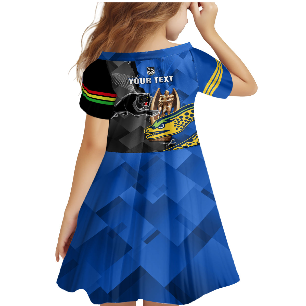 personalised-panthers-and-eels-family-matching-mermaid-dress-and-hawaiian-shirt-sporty-version