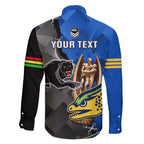 personalised-panthers-and-eels-family-matching-mermaid-dress-and-hawaiian-shirt-sporty-version