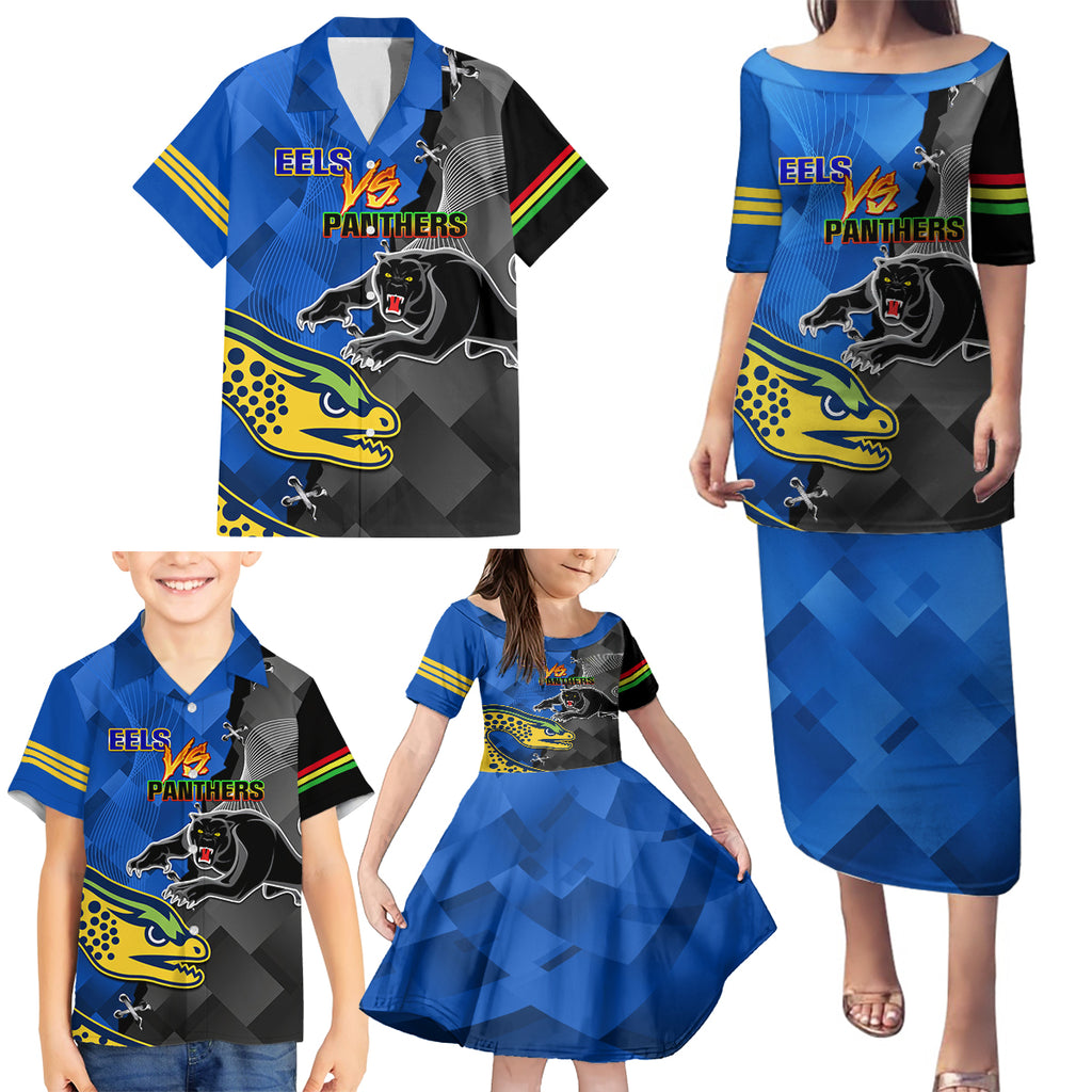 personalised-panthers-and-eels-family-matching-puletasi-dress-and-hawaiian-shirt-sporty-version