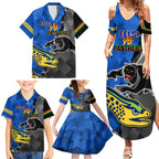 personalised-panthers-and-eels-family-matching-summer-maxi-dress-and-hawaiian-shirt-sporty-version