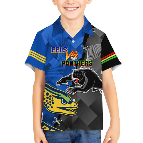 personalised-panthers-and-eels-family-matching-summer-maxi-dress-and-hawaiian-shirt-sporty-version