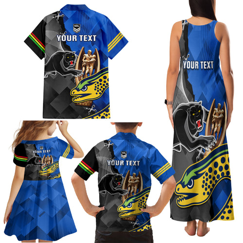 personalised-panthers-and-eels-family-matching-tank-maxi-dress-and-hawaiian-shirt-sporty-version