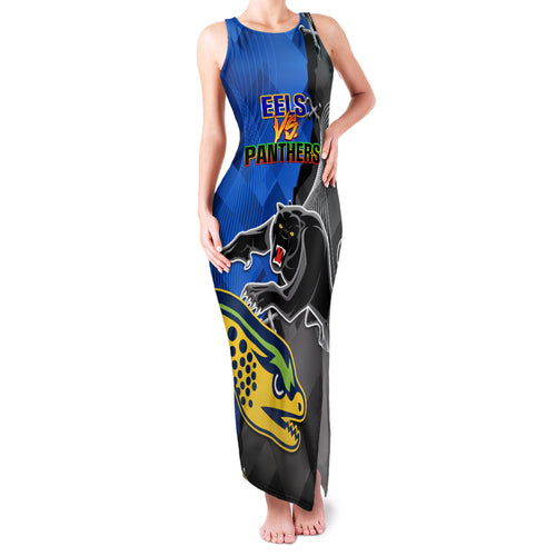 personalised-panthers-and-eels-family-matching-tank-maxi-dress-and-hawaiian-shirt-sporty-version