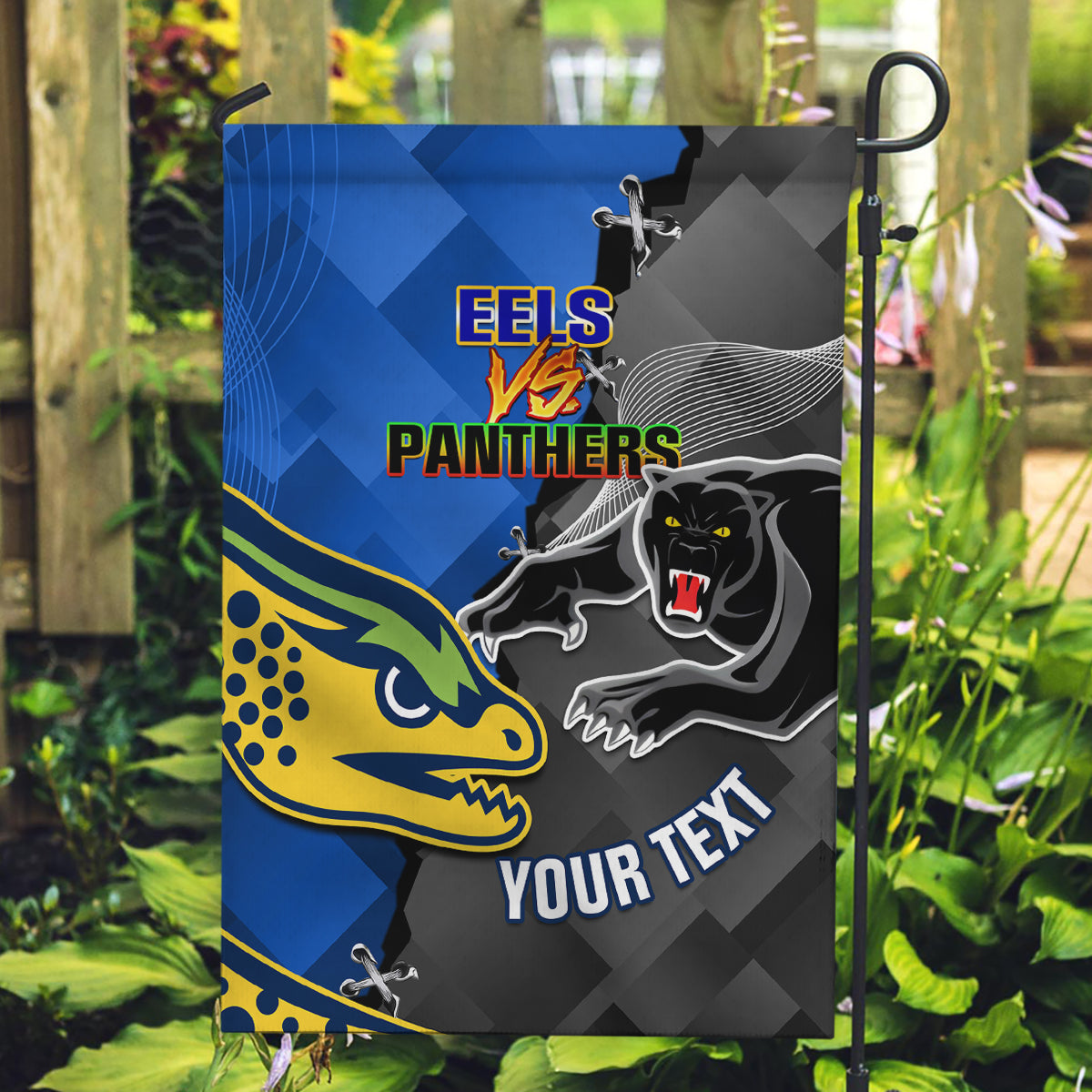 personalised-panthers-and-eels-garden-flag-sporty-version