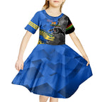 personalised-panthers-and-eels-kid-short-sleeve-dress-sporty-version