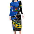 personalised-panthers-and-eels-long-sleeve-bodycon-dress-sporty-version