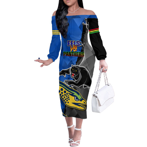 personalised-panthers-and-eels-off-the-shoulder-long-sleeve-dress-sporty-version