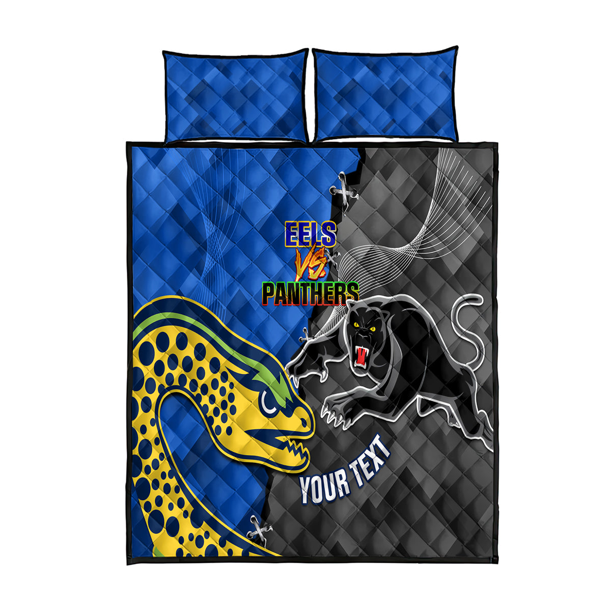 personalised-panthers-and-eels-quilt-bed-set-sporty-version