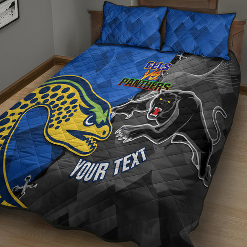 personalised-panthers-and-eels-quilt-bed-set-sporty-version