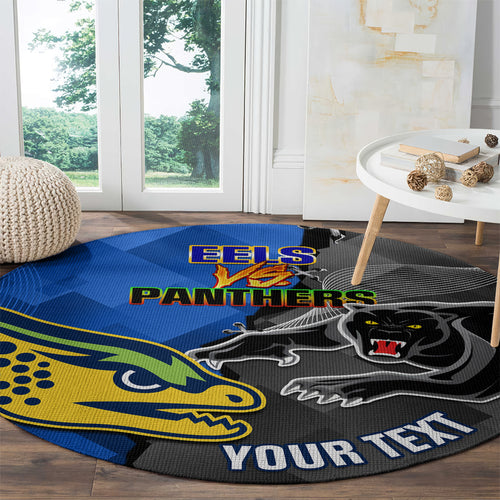 personalised-panthers-and-eels-round-carpet-sporty-version