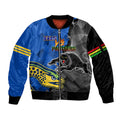 personalised-panthers-and-eels-sleeve-zip-bomber-jacket-sporty-version