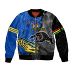personalised-panthers-and-eels-sleeve-zip-bomber-jacket-sporty-version